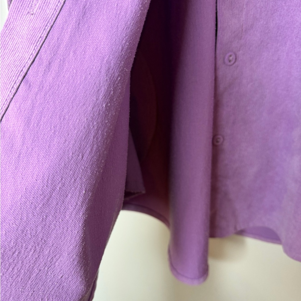 Zara Purple Lilac Casual Corduroy Button Front Oversized Shirt Jacket Shacket XS - Picture 10 of 16